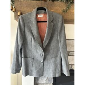 Vintage Koret Blazer Women’s L Gray 100% Wool Career Academia Grandpacore Minima